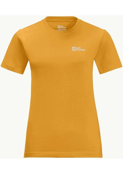 Jack Wolfskin Essential T W Kadın Hardal T-Shirt