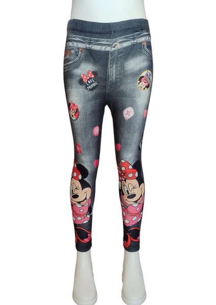 Siyah Beyaz Kız Çocuk Minnie Mouse Baskılı Şapka Aksesuarlı Panço Takım fırsatları