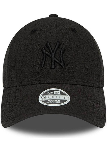 New Era New York Yankees Kadın Bubble Stitch Siyah 9forty Ayarlanabilir Siyah Şapka