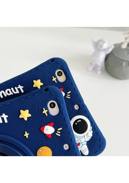 Samsung Galaxy Tab A7 Lite 8.7 Standlı ve Boyun Askılı Astronot Figürlü Çocuk Tablet Kılıf T227