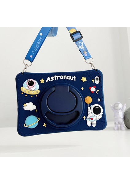 Samsung Galaxy Tab A7 Lite 8.7 Standlı ve Boyun Askılı Astronot Figürlü Çocuk Tablet Kılıf T227