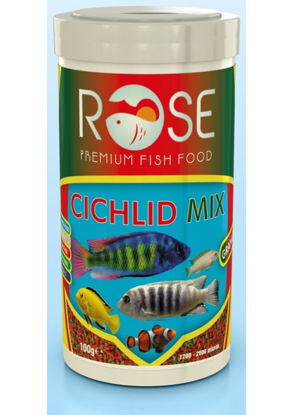 Protein Pro Flat Chips 1000ML, Rose Cichlid Granül Mix 250ML Kutu Karışık Balık Yemi
