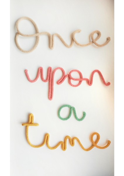 Once Upon A Time El Yapımı Tricotin Örgü Duvar Dekoru,bebek ve Çocuk Odası Duvar Aksesuarı