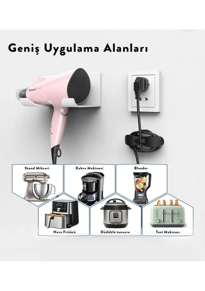 2 Adet Çok Amaçlı Airfryer Kablo Sarma Aparatı Düzenleyici