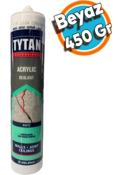 Genel Amaçlı Beyaz Akrilik Mastik Silikon Kokusuz Boyanabilir 450 gr