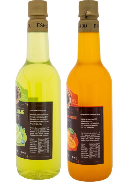 ESPERADO COOL LİME - MANGO&PORTAKAL YOĞUN AROMALI KONSANTRE ŞURUP  1 + 5  2 X 750 ml