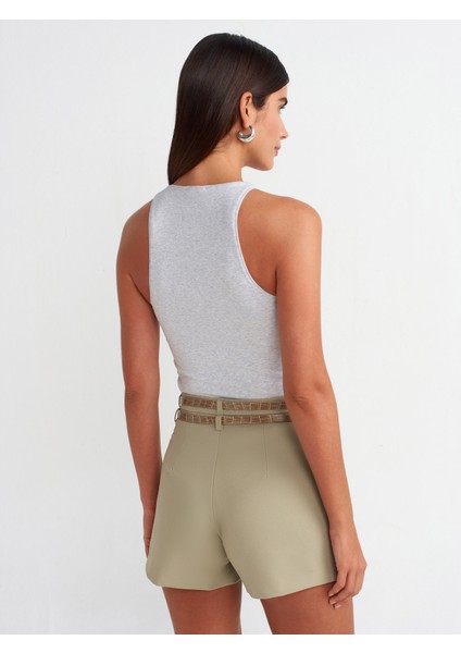 80834 Çift Kemerli Şort Etek-Yeşil fiyatları