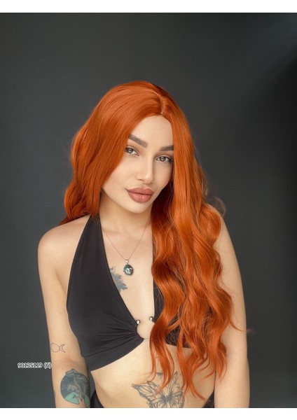 Doğal Su Dalgalı Uzun Perçemsiz Tepe Kısmı Deri Fiber Peruk Bakır fırsatları