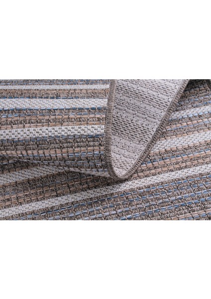 Ely E2551Y Mavi Yuvarlak Hasır Dokulutozsuz Havsız Özel Ölçü Antre Mutfak Balkon Salon Halı Kilim Yolluk fırsatları