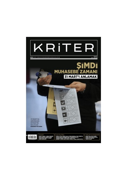 Kriter Aylık Siyaset Toplum ve Ekonomi Dergisi 89. Sayı - Nisan 2024