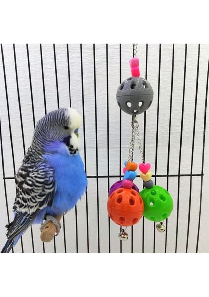 Kuşlar Için Özel Sallantılı Zilli Kuş Topu Oyuncak 25 cm