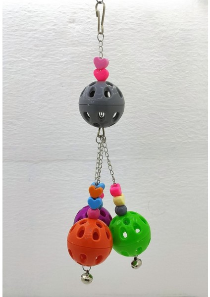 Kuşlar Için Özel Sallantılı Zilli Kuş Topu Oyuncak 25 cm