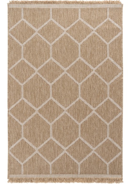 Indore BE669J Beyaz Tozsuz Salon Mutfak Koridor Yolluk Jüt Hasır Görünümlü Halı indirimleri