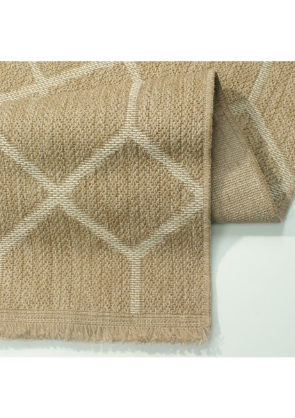 Indore BE669J Beyaz Tozsuz Salon Mutfak Koridor Yolluk Jüt Hasır Görünümlü Halı fırsatları