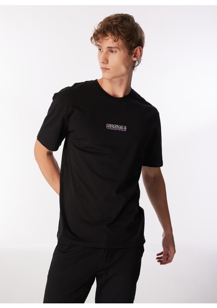 Yuvarlak Yaka Siyah Erkek T-Shirt Jorlafayette Emb Tee Ss Crew Neck modelleri
