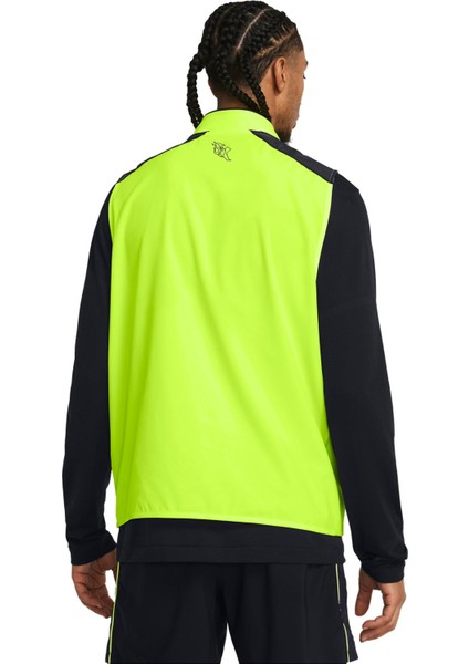 Under Armour 1383238-731 Ua Run Anywhere Vest Neon Sarı Erkek Bisiklet Yaka Oversize Yelek