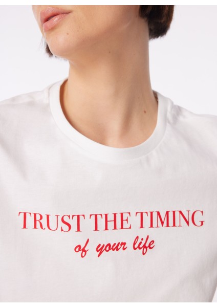 Beyaz Kadın Bisiklet Yaka Basic T-Shirt F4Sl-Tst0747 fırsatları