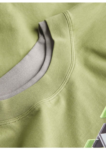 Baskılı Yeşil Erkek T-Shirt J30J325201L9N fiyatları