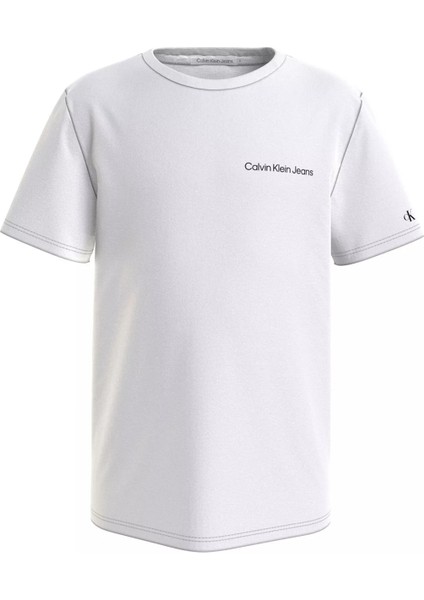 Calvin Klein Beyaz Erkek Çocuk T-Shirt Chest Inst. Logo Ss T-Shirt