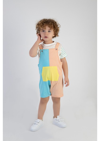 Erkek Çocuk Pamuk Kumaş Kısa Kollu T-Shirt Dahil Salopet Tulum indirimleri