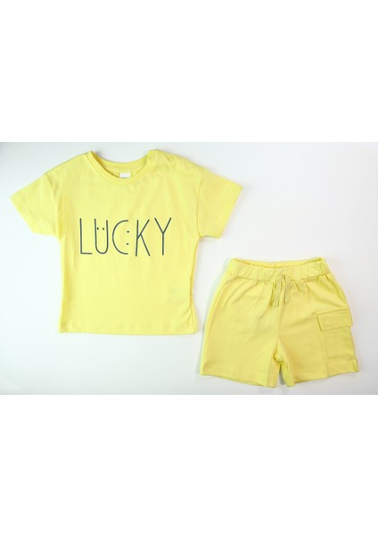 Erkek Çocuk Lucky Baskılı Kısa Kollu Şortlu Alt Üst Takım indirimleri