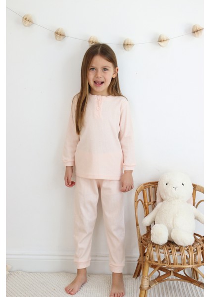 Harika Kids Kız-Erkek (Unisex) Çocuk Interlok Kumaş Orta Kalınlıkta Pamuklu Pijama Takımı