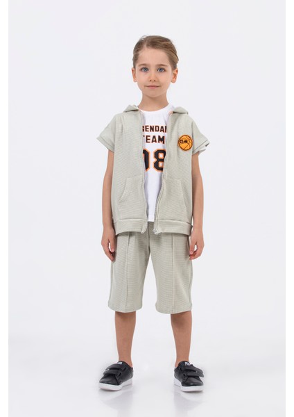 Erkek Çocuk Waffle Kumaş 3'lü Takım