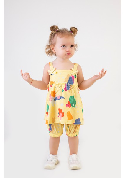 Kız Bebek Tunik Model Şortlu Alt-Üst Takım fiyatları