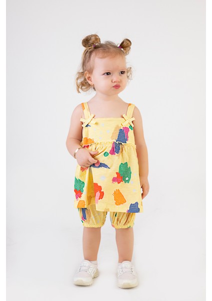 Kız Bebek Tunik Model Şortlu Alt-Üst Takım fırsatları
