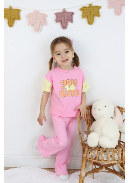 Kız Çocuk So Cute Baskılı Yazlık Ikili Takım