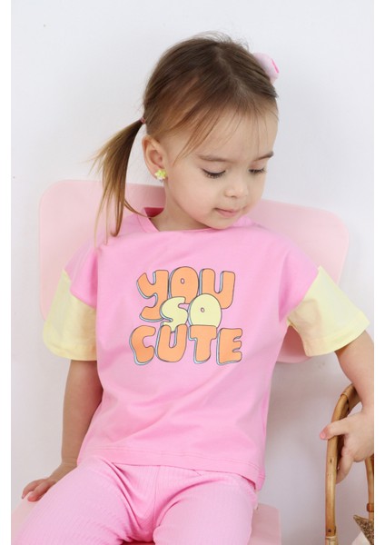 Kız Çocuk So Cute Baskılı Yazlık Ikili Takım indirimleri