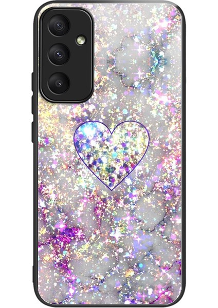 Samsung Galaxy A55 5g Temperli Cam Telefon Kılıfı Için Tpu Çerçeveli-Parlak Kalpli (Yurt Dışından)