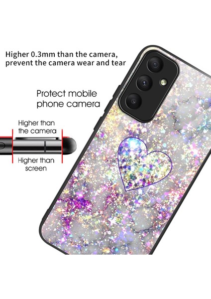 Samsung Galaxy A55 5g Temperli Cam Telefon Kılıfı Için Tpu Çerçeveli-Parlak Kalpli (Yurt Dışından) fiyatları