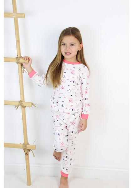 Harika Kids Kız Çocuk Interlok Kumaş Örme Basic Baskılı Pijama Takımı