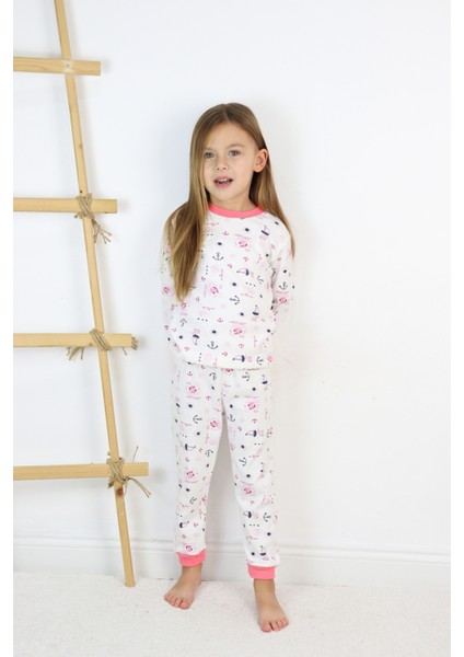 Harika Kids Kız Çocuk Interlok Kumaş Örme Basic Baskılı Pijama Takımı