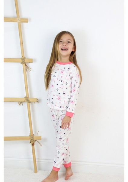 Harika Kids Kız Çocuk Interlok Kumaş Örme Basic Baskılı Pijama Takımı