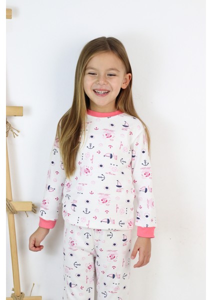 Harika Kids Kız Çocuk Interlok Kumaş Örme Basic Baskılı Pijama Takımı