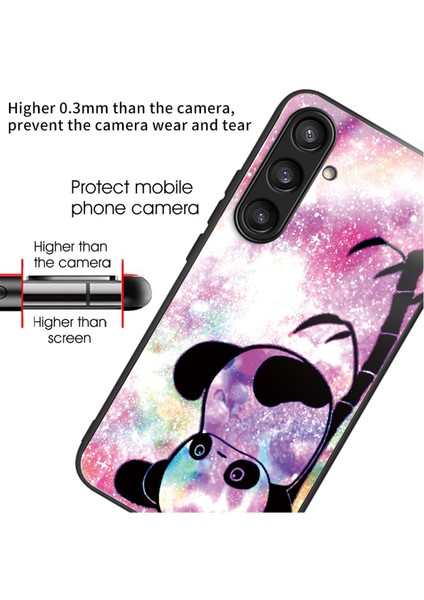 Samsung Galaxy S24 Desenli Sert Arka Temperli Cam ÇizilmezSevimli Panda Telefon Kılıfı (Yurt Dışından)