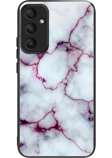 Samsung Galaxy A55 5g Telefon Arka Kapak Temperli Cam Desenli Tasarım Kılıf-Mor Mermer (Yurt Dışından)