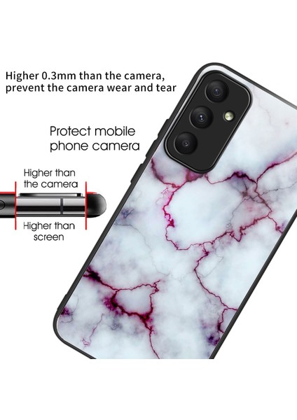 Samsung Galaxy A55 5g Telefon Arka Kapak Temperli Cam Desenli Tasarım Kılıf-Mor Mermer (Yurt Dışından) fiyatları
