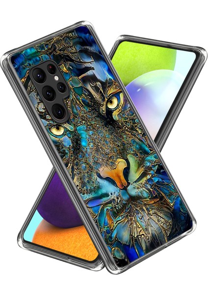 Samsung Galaxy S24 Ultra Soft Tpu Arka Desen Baskı Bakışı Telefon Kılıfı (Yurt Dışından)