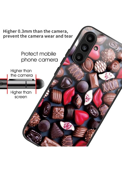 Samsung Galaxy A14 4g/5g Tpu Çerçeve Desenli BaskıÇikolata Temperli Cam Telefon Kılıfı (Yurt Dışından) fiyatları