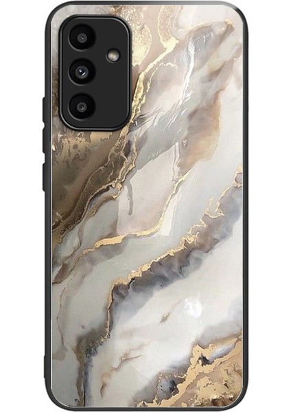 Samsung Galaxy A15 4g/5g Telefon Kılıfı Temperli Cam Desenli Arka Kapak-Simya Mermer (Yurt Dışından)