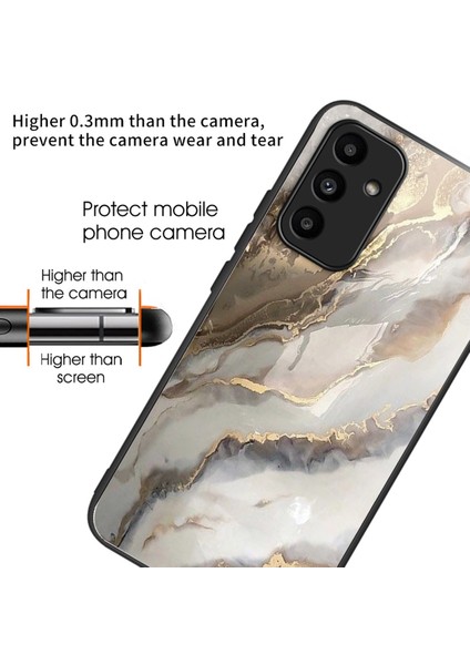 Samsung Galaxy A15 4g/5g Telefon Kılıfı Temperli Cam Desenli Arka Kapak-Simya Mermer (Yurt Dışından) fiyatları