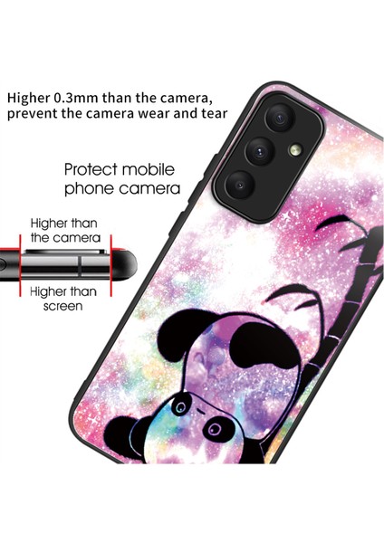 Samsung Galaxy A55 5g Temperli Cam Kılıf Tpu Çerçeve Desen Koruyucu Telefon Kapağı-Sevimli Panda Için (Yurt Dışından) fiyatları