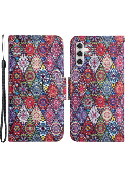 Samsung Galaxy A55 5g Kılıf Desenli Baskı Tasarım Cüzdan Telefon Kapağı-Kaleydoskop (Yurt Dışından)