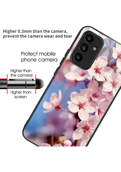 Samsung Galaxy A15 4g/5g Kılıf Desenli Tasarımlı Şeftali Çiçeği Temperli Cam Telefon Kapağı (Yurt Dışından) fiyatları