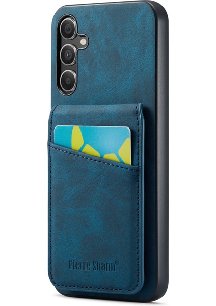 Samsung Galaxy A15 4g/5g Cep Telefonu Kılıfı Pu+Tpu Crazy Horse Dokulu Kapak-Mavi (Yurt Dışından)