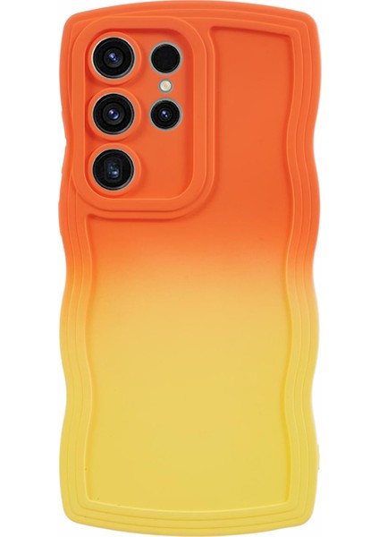 Jtw Serisi Samsung Galaxy S24 Ultra Dalgalı Kenar Tpu Çift Taraflı KaTuruncu + Sarı Telefon Kılıfı (Yurt Dışından)