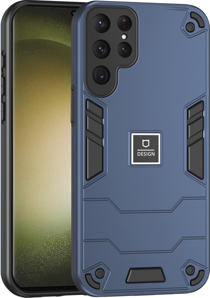 Samsung Galaxy S24 Ultra Pc + Tpu Koruma Cep u Lacivert 2'si 1 Arada Telefon Kılıfı (Yurt Dışından)